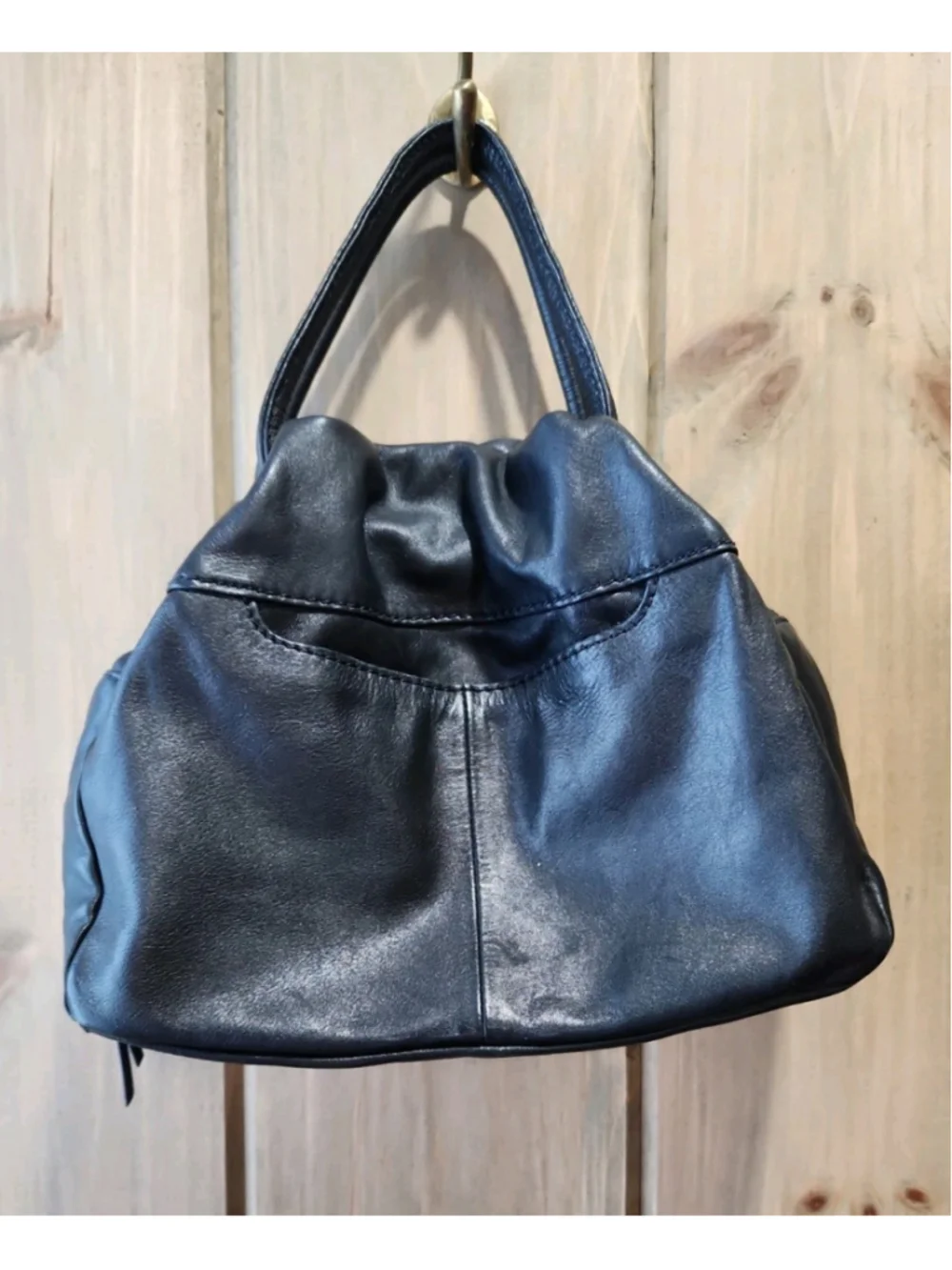 Hobo Darling Crossbody Satchel Black Leather Top Handle Crossbody Bag,EUC